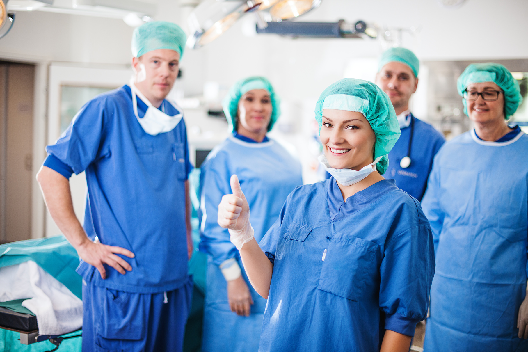 Nurse and surgery team